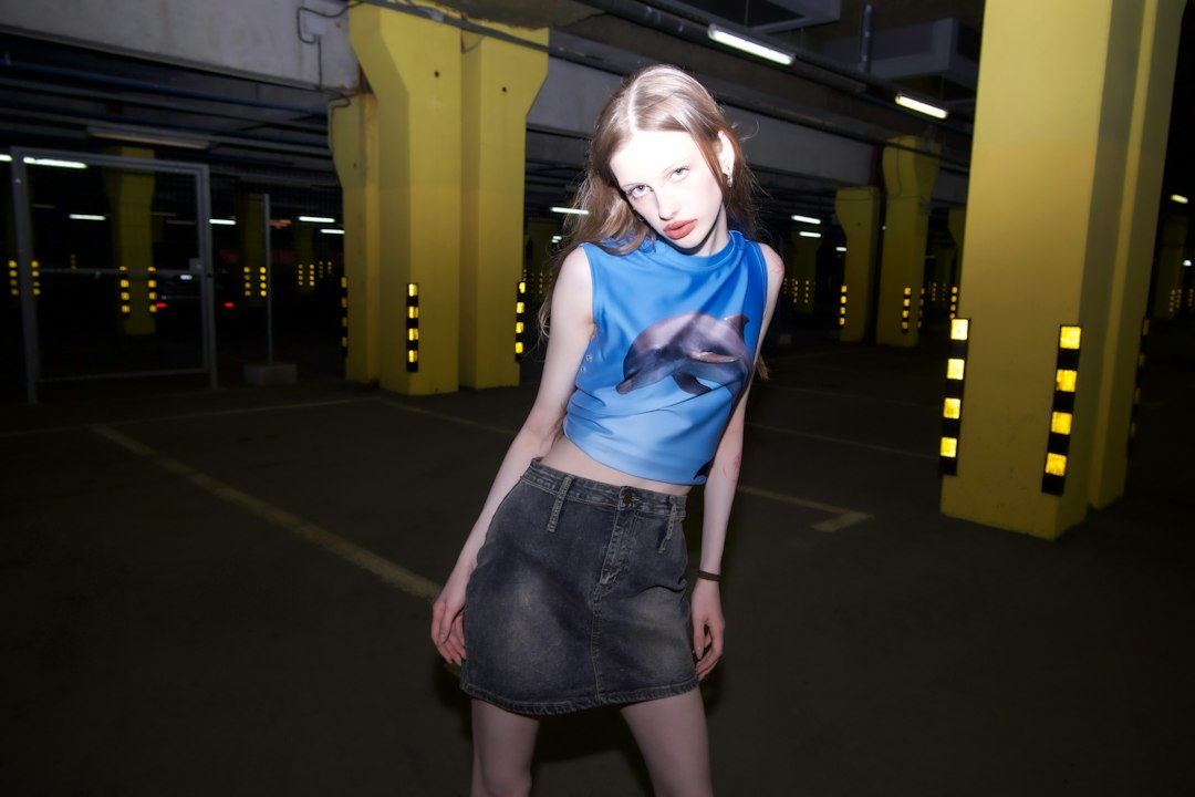 Photo leather skirt